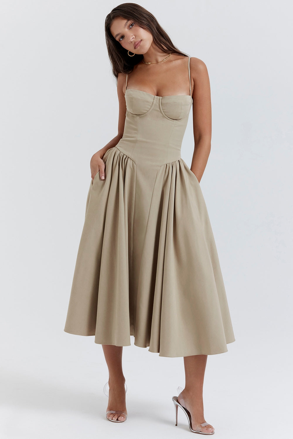 Sukienka Celine z gorsetem midi